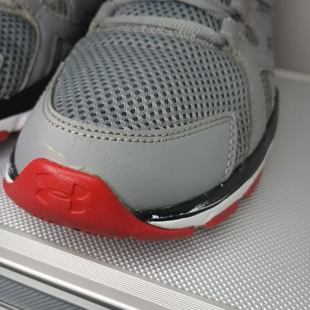 Under Armour Strive 6 Mens 11 Grey Red 1274408 Training Athletic Gym Sneakers